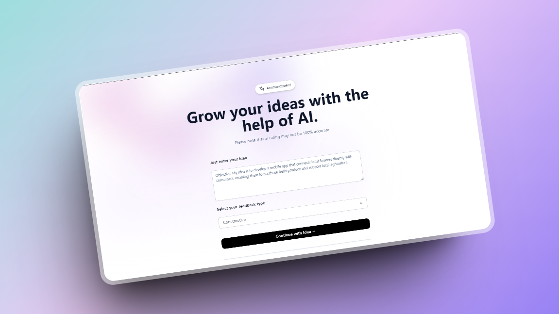 Get Idea Rating & Feedback By AI